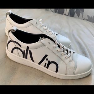 CK White and Black Logo Sneakers